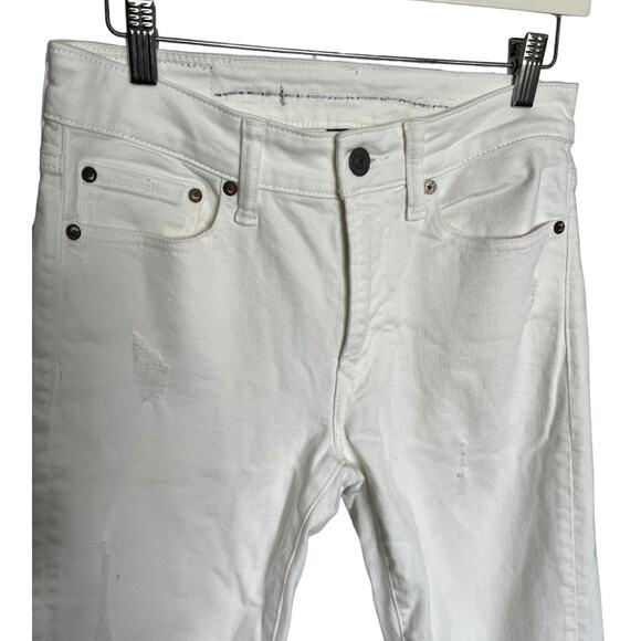 American Eagle Flex stretch white denim jeans distressed knee 29 X 32 - Picture 3 of 5